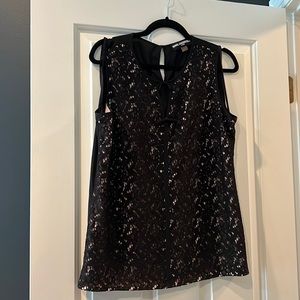 Black lace with blush lining sleeveless